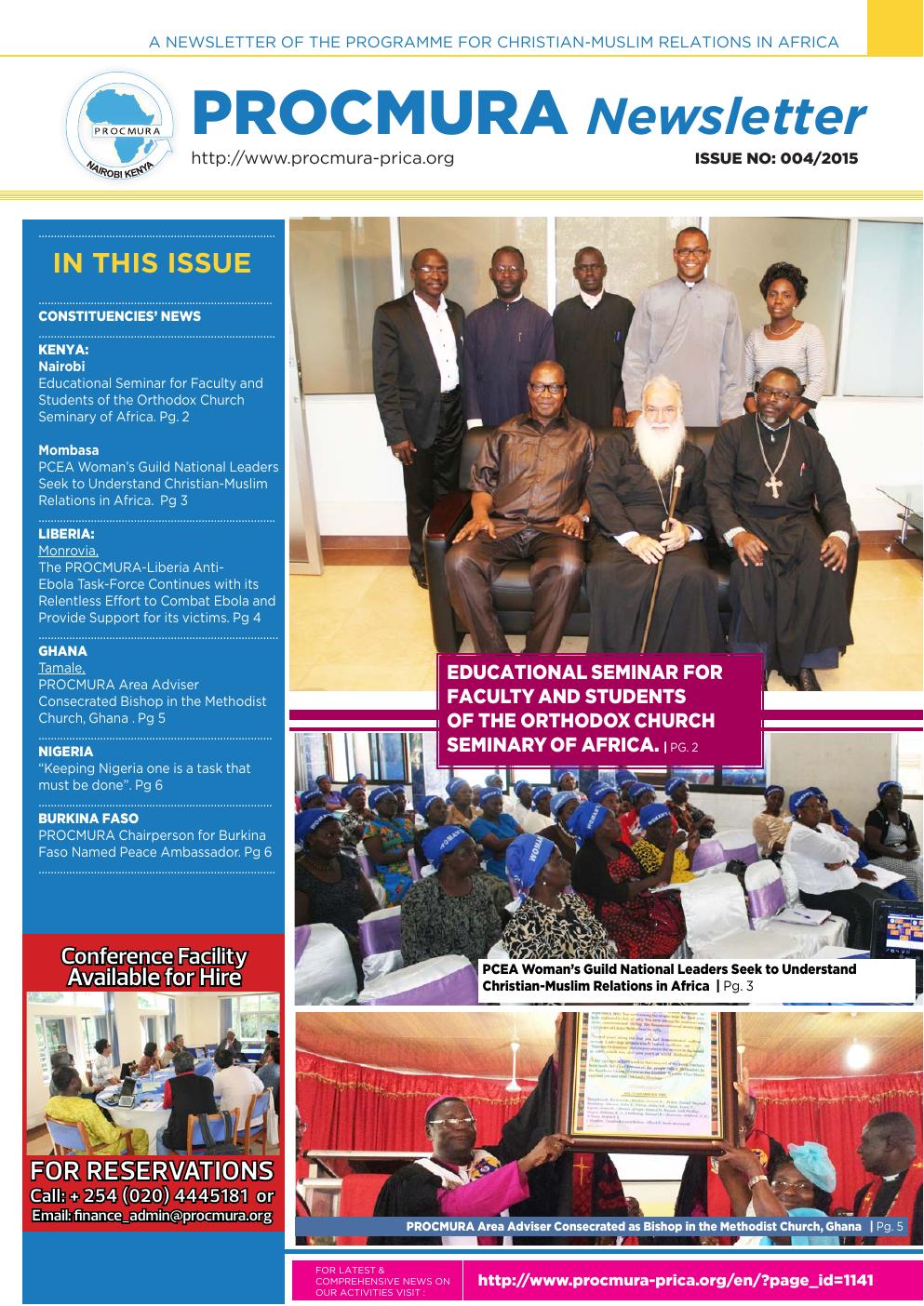 PROCMURA Newsletter - January to March 2015