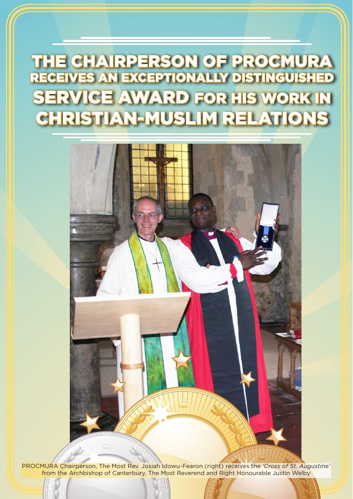 PROCMURA Chairperson Receives the Cross of St Augustine